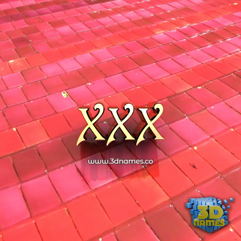 xxx in Red Tiles style - 3D name wallpaper