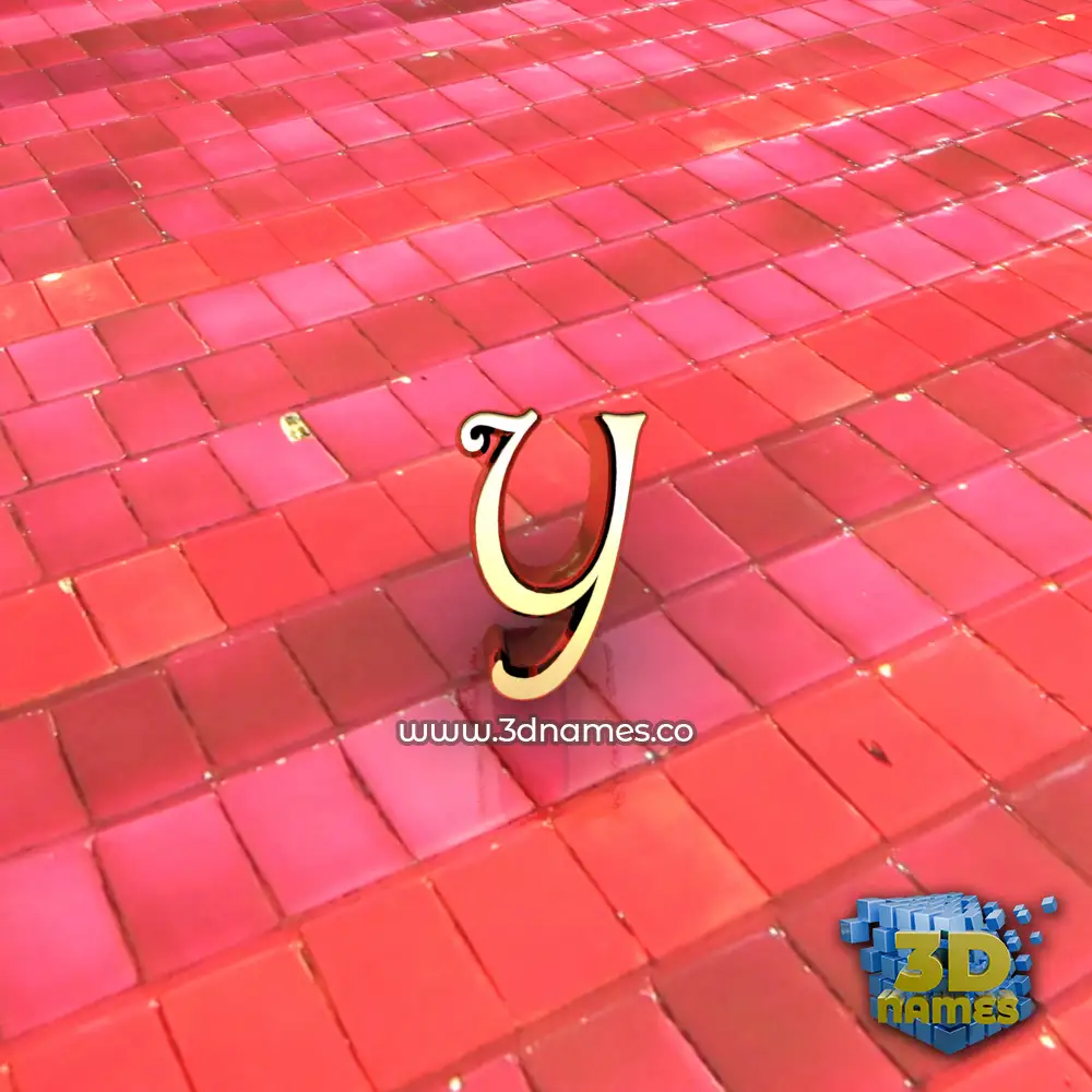 y in Red Tiles style - 3D name wallpaper