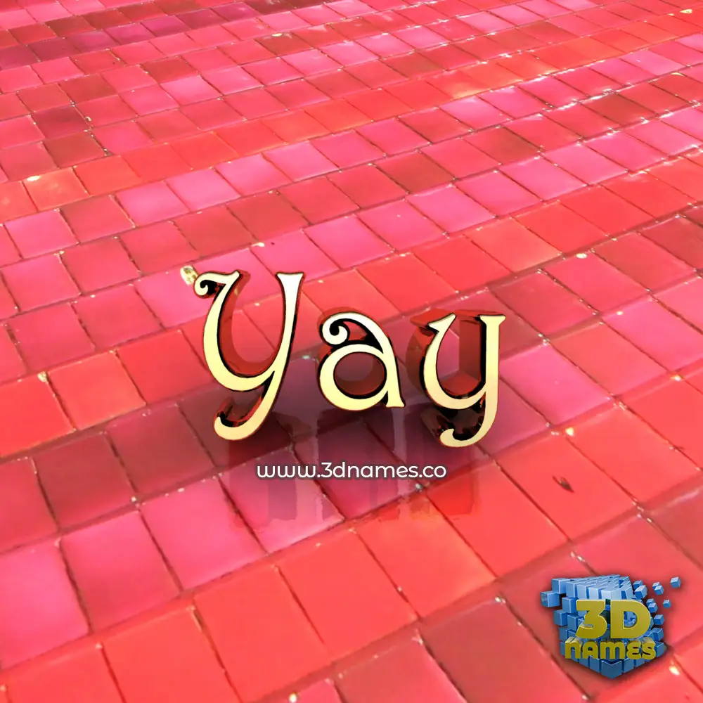 yay in Red Tiles style - 3D name wallpaper
