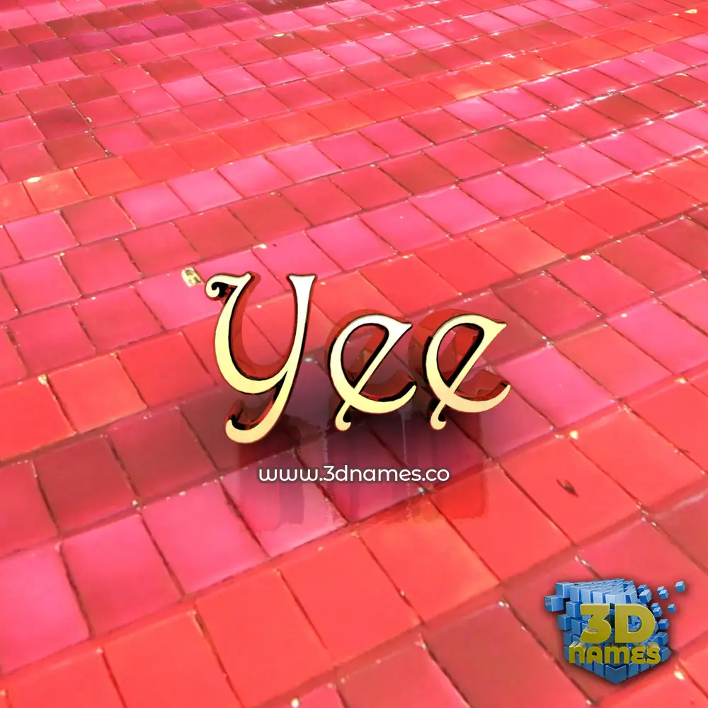 yee in Red Tiles style - 3D name wallpaper