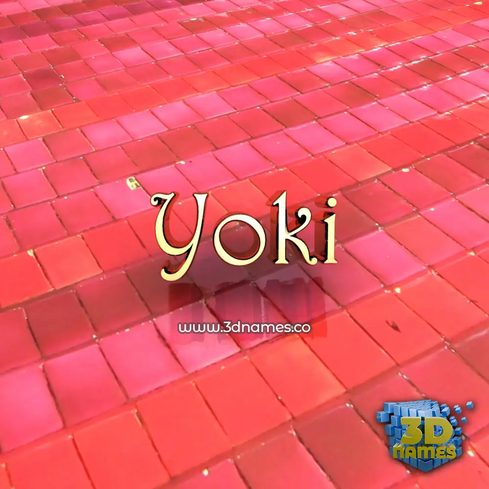 yoki in Red Tiles style - 3D name wallpaper