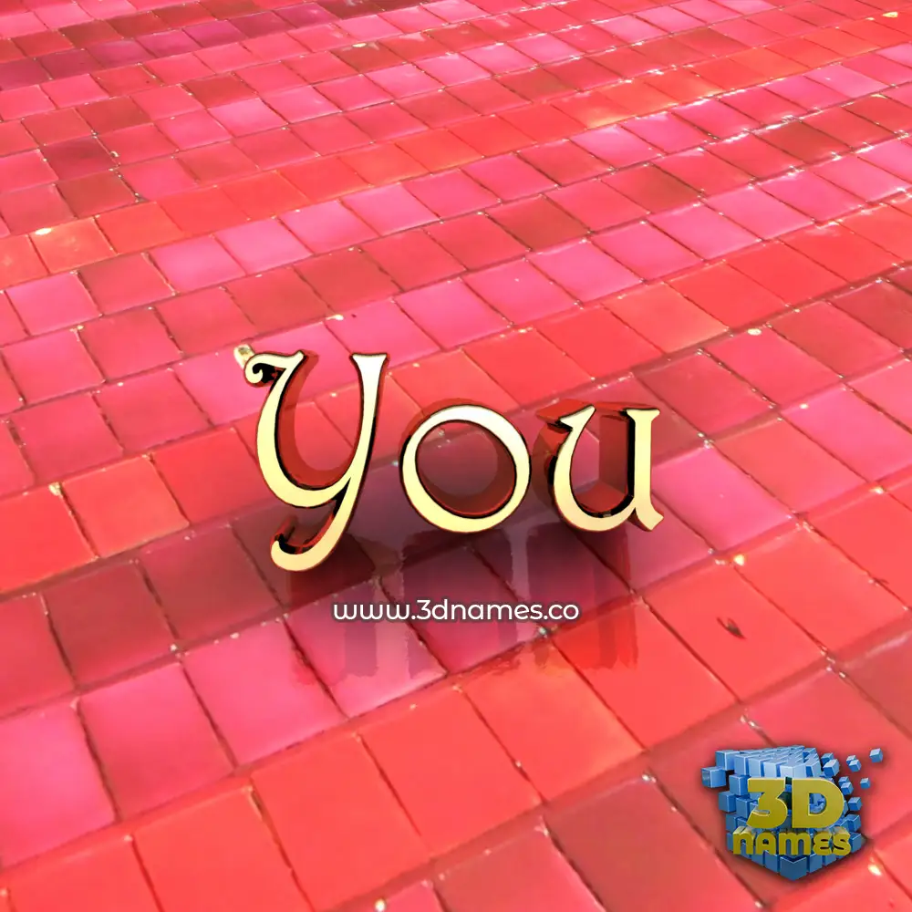 you in Red Tiles style - 3D name wallpaper