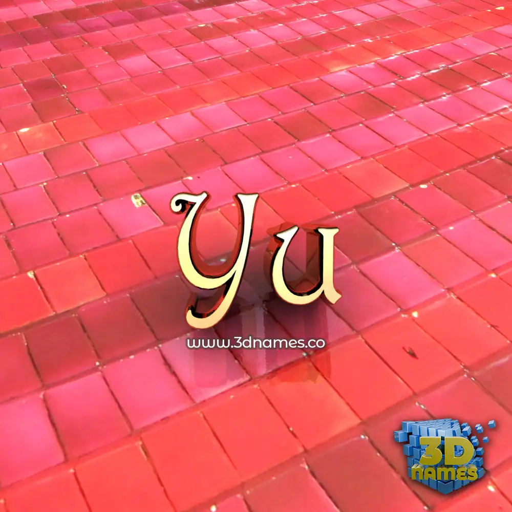 yu in Red Tiles style - 3D name wallpaper