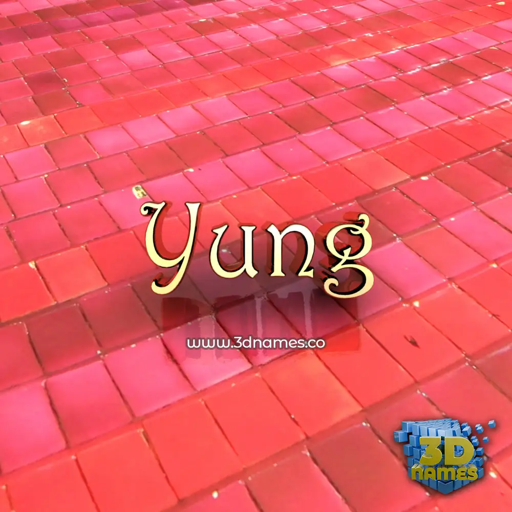 yung in Red Tiles style - 3D name wallpaper