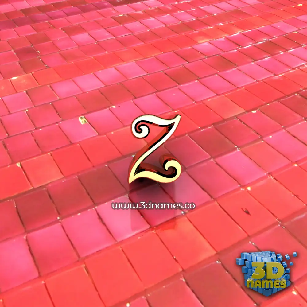 z in Red Tiles style - 3D name wallpaper