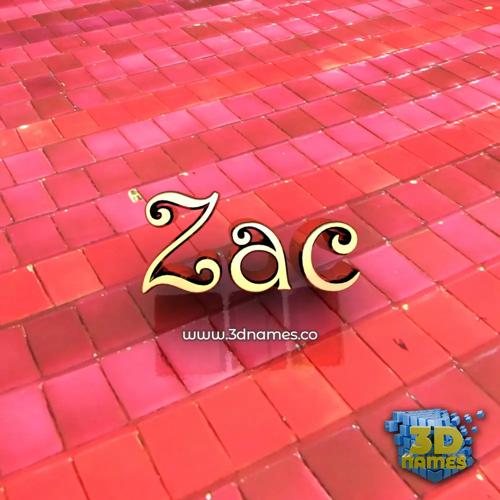 zac in Red Tiles style - 3D name wallpaper