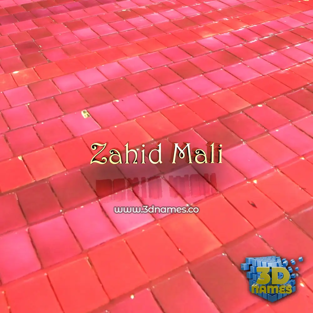 zahid mali in Red Tiles style - 3D name wallpaper