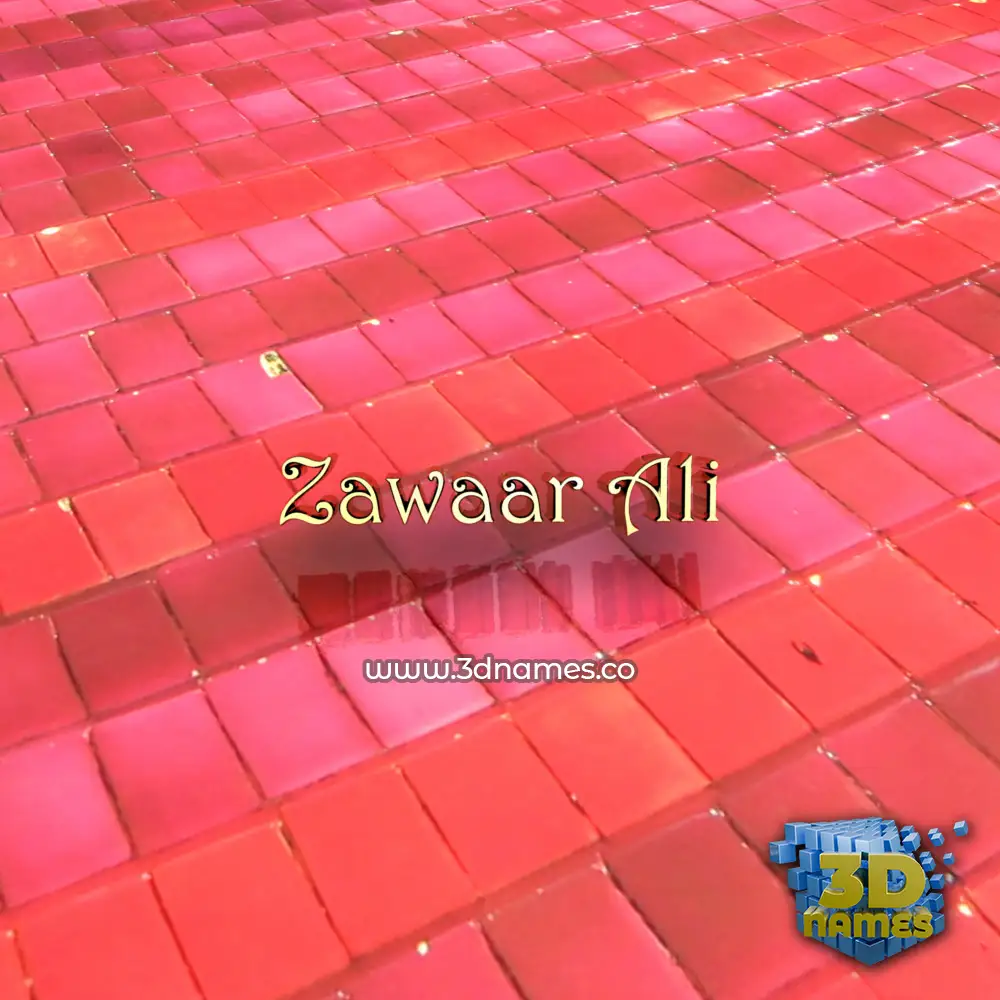 zawaar ali in Red Tiles style - 3D name wallpaper
