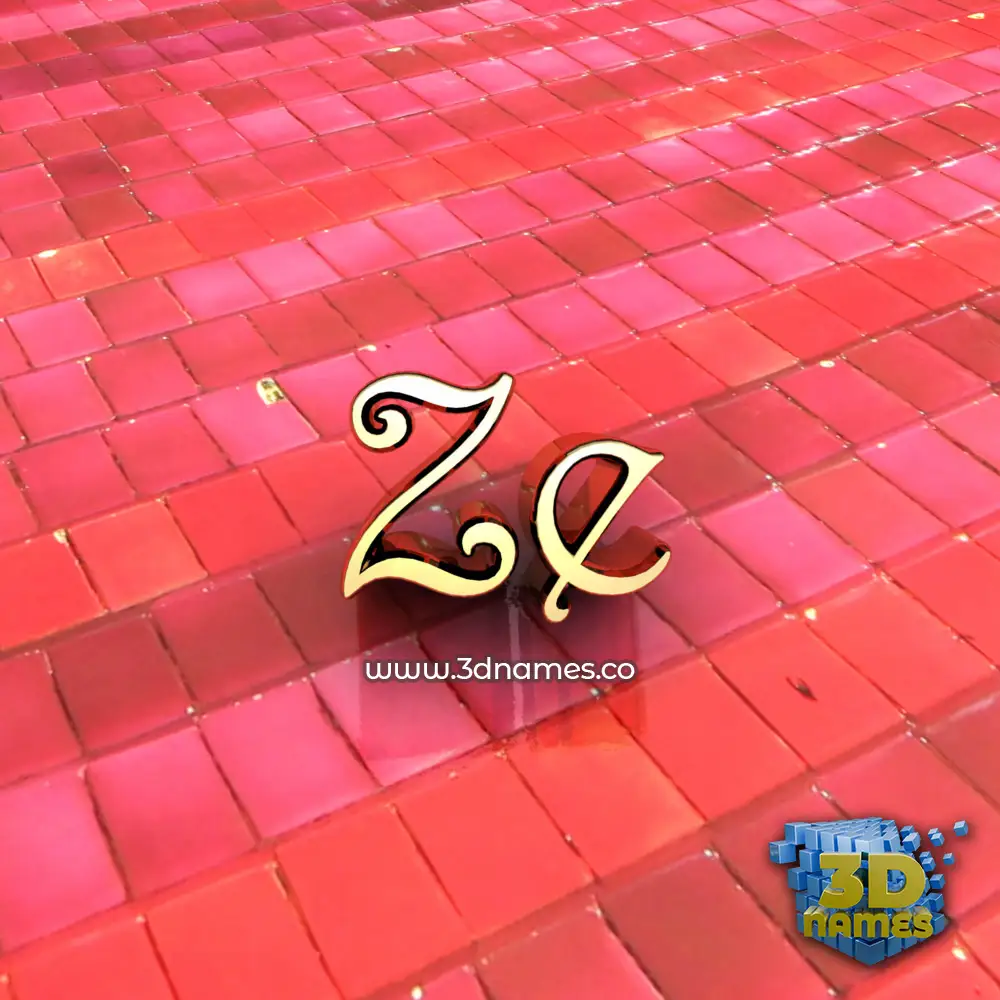 ze in Red Tiles style - 3D name wallpaper