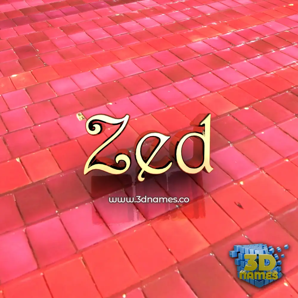 zed in Red Tiles style - 3D name wallpaper