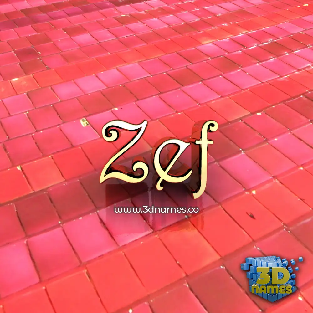 zef in Red Tiles style - 3D name wallpaper