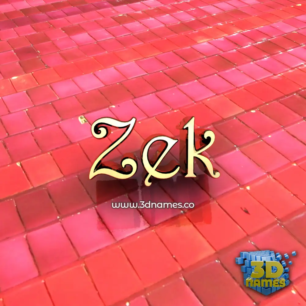 zek in Red Tiles style - 3D name wallpaper