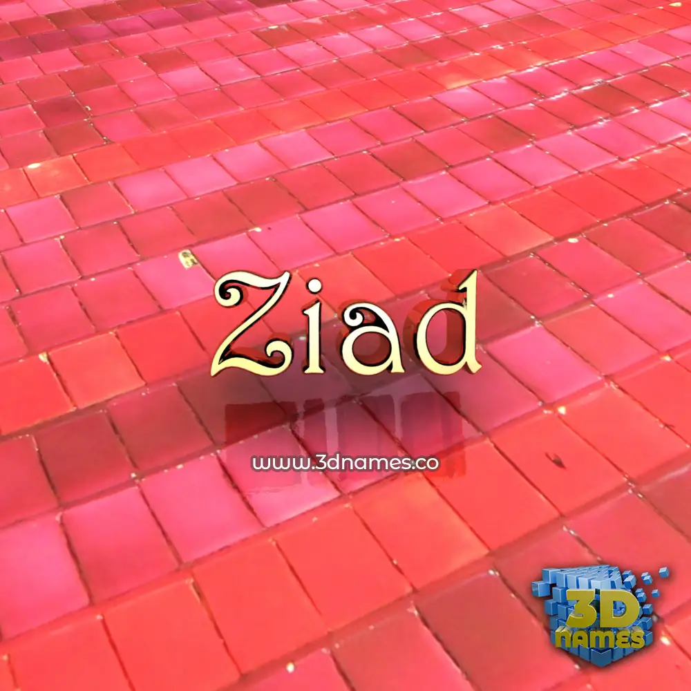 ziad in Red Tiles style - 3D name wallpaper
