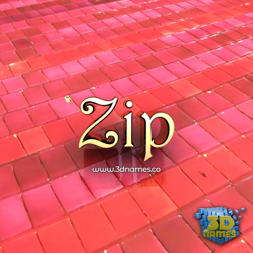 zip in Red Tiles style - 3D name wallpaper
