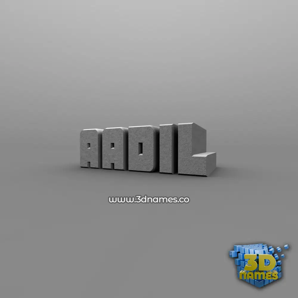 aadil in Solid Grey style - 3D name wallpaper