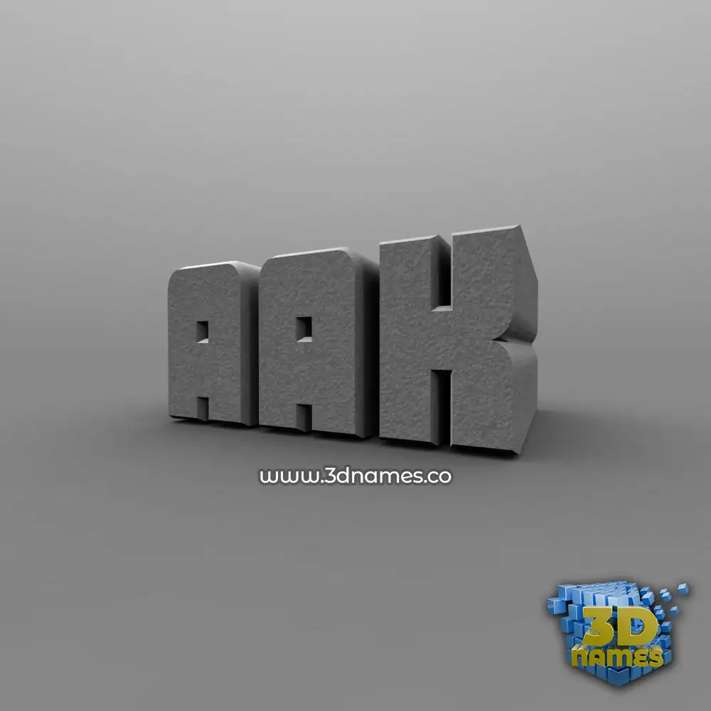 aak in Solid Grey style - 3D name wallpaper