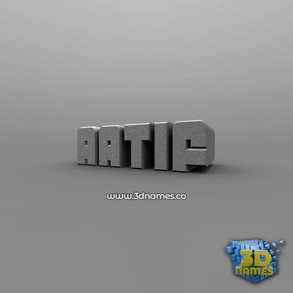 aatif in Solid Grey style - 3D name wallpaper
