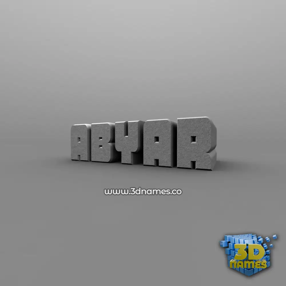 abyar in Solid Grey style - 3D name wallpaper