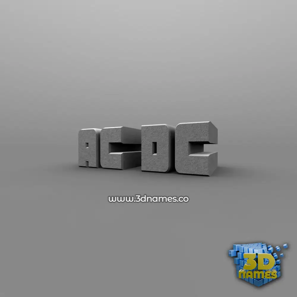 ac dc in Solid Grey style - 3D name wallpaper