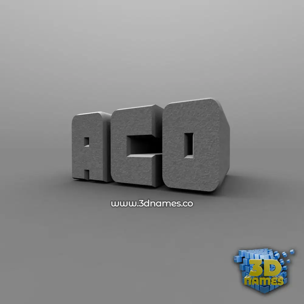 aco in Solid Grey style - 3D name wallpaper