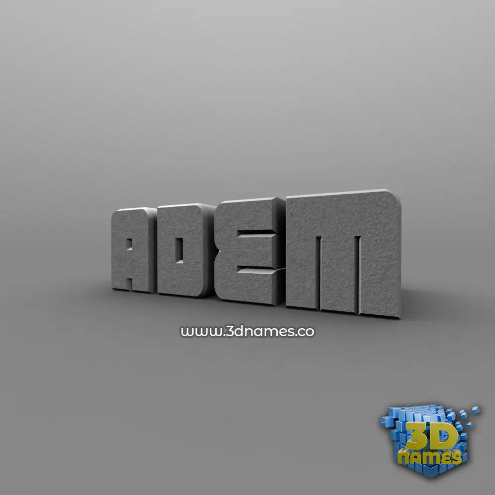 adem in Solid Grey style - 3D name wallpaper