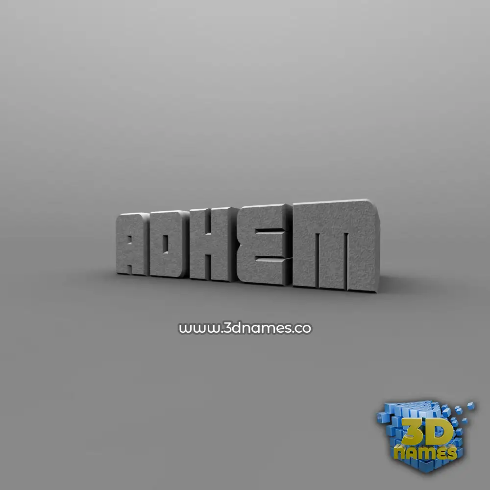 adhem in Solid Grey style - 3D name wallpaper