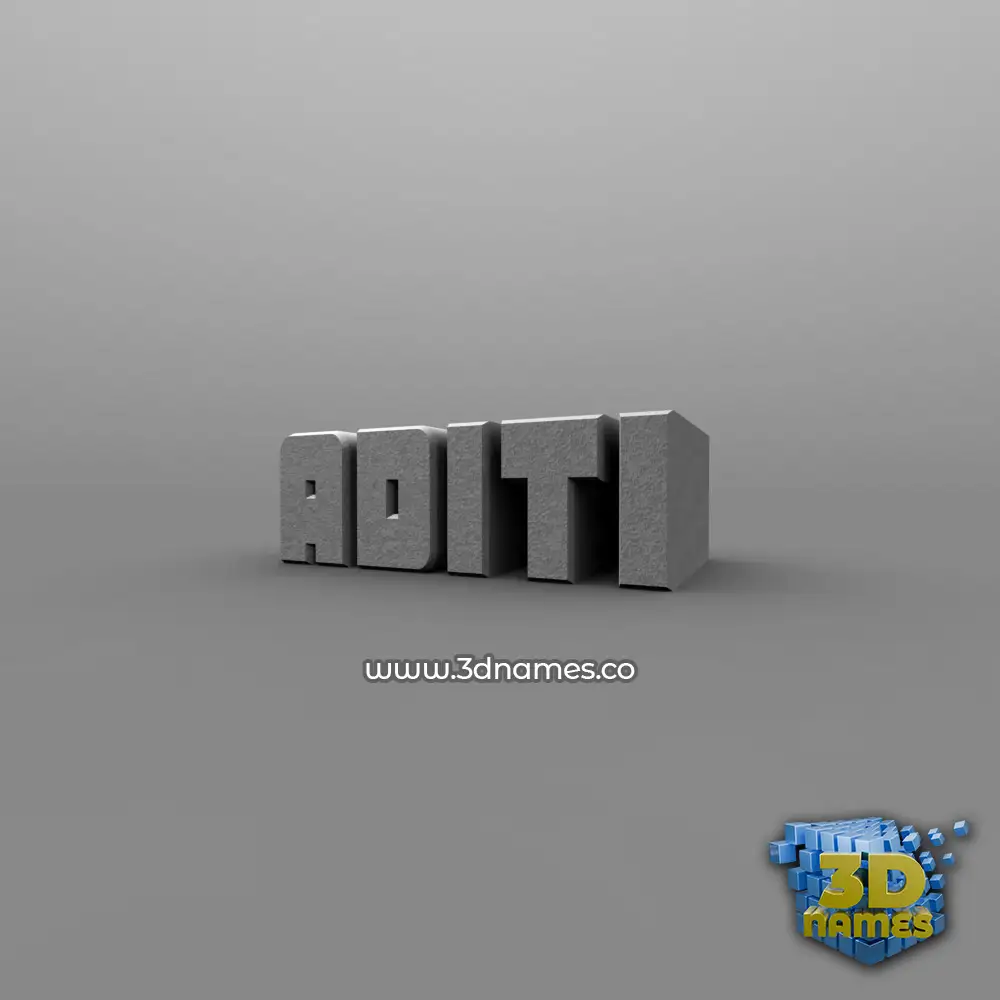 aditi in Solid Grey style - 3D name wallpaper