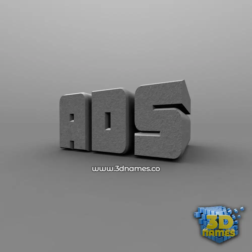 ads in Solid Grey style - 3D name wallpaper