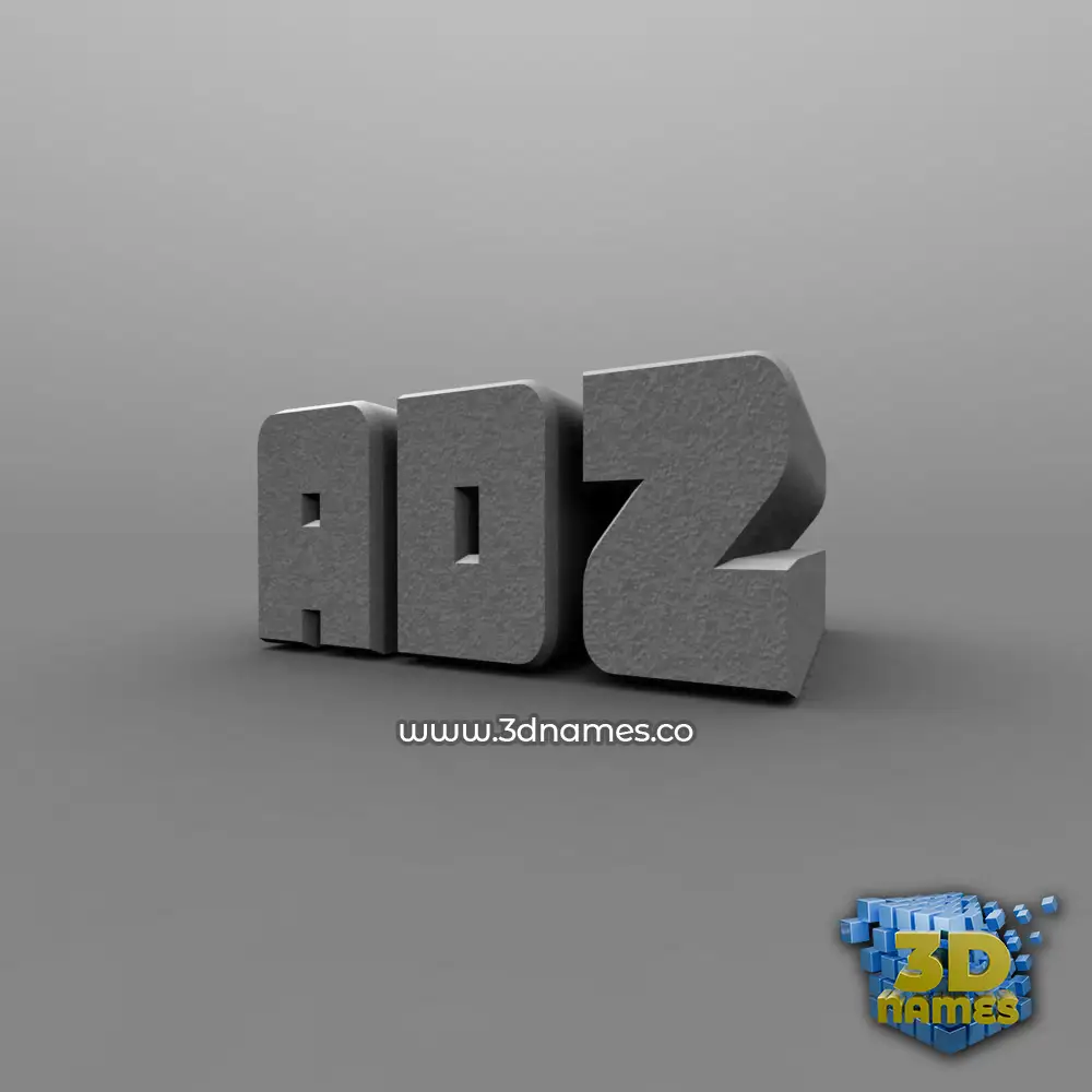 adz in Solid Grey style - 3D name wallpaper