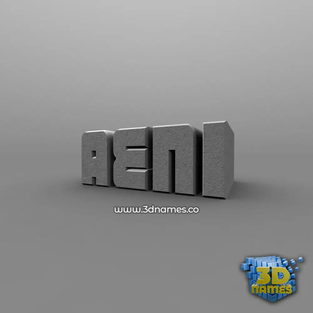 aeni in Solid Grey style - 3D name wallpaper