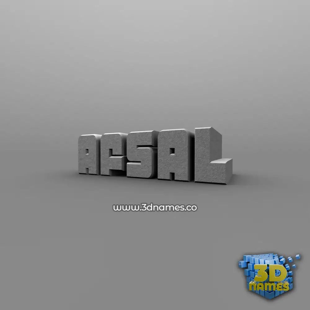 afsal in Solid Grey style - 3D name wallpaper