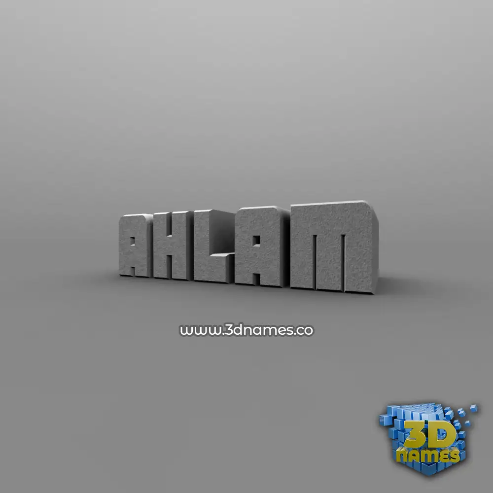 ahlam in Solid Grey style - 3D name wallpaper