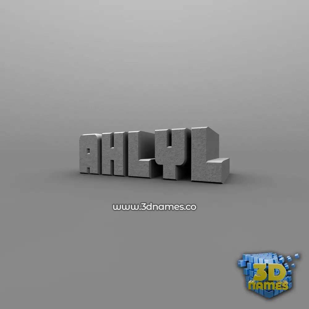 ahlyl in Solid Grey style - 3D name wallpaper