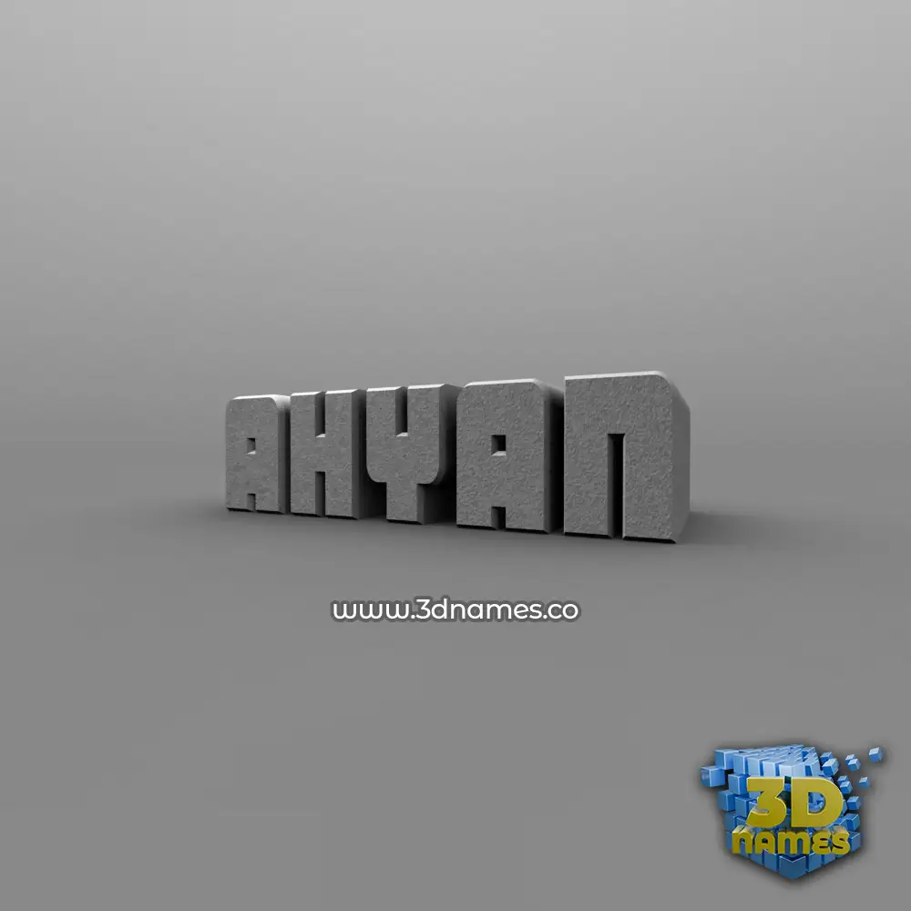 ahyan in Solid Grey style - 3D name wallpaper