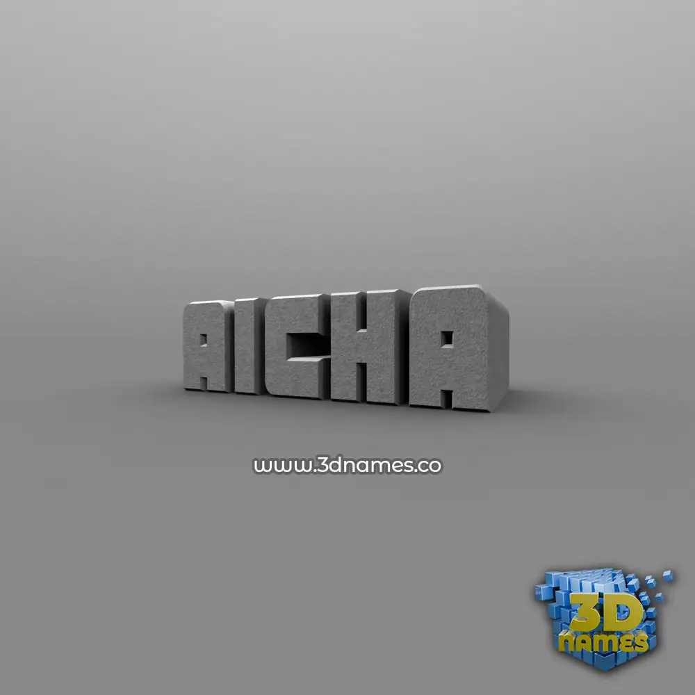 aicha in Solid Grey style - 3D name wallpaper