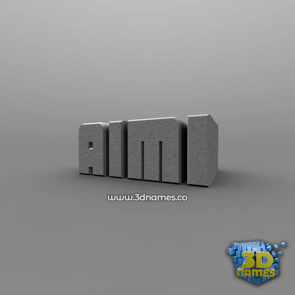 aimi in Solid Grey style - 3D name wallpaper