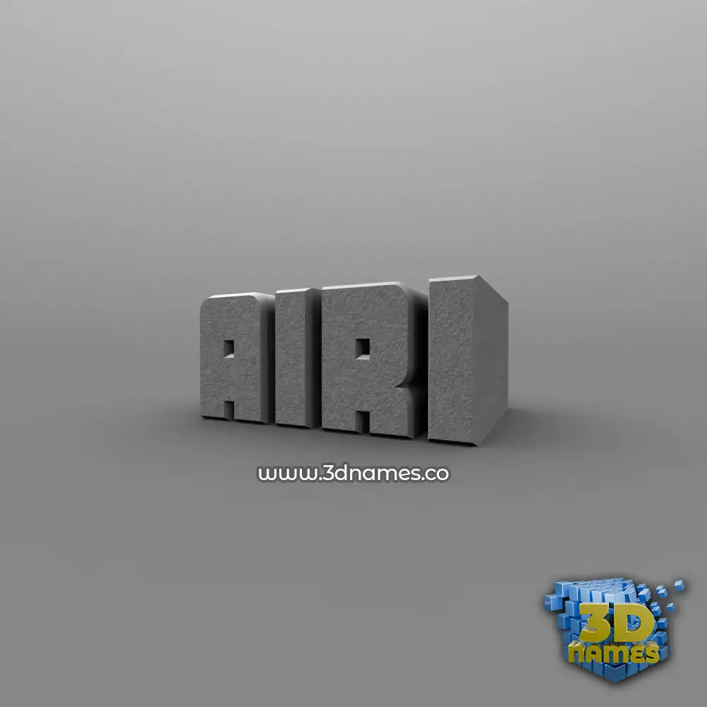 airi in Solid Grey style - 3D name wallpaper