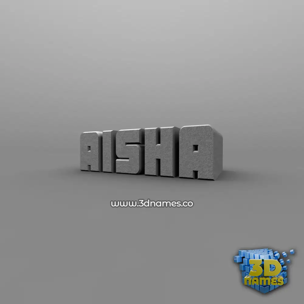 aisha in Solid Grey style - 3D name wallpaper