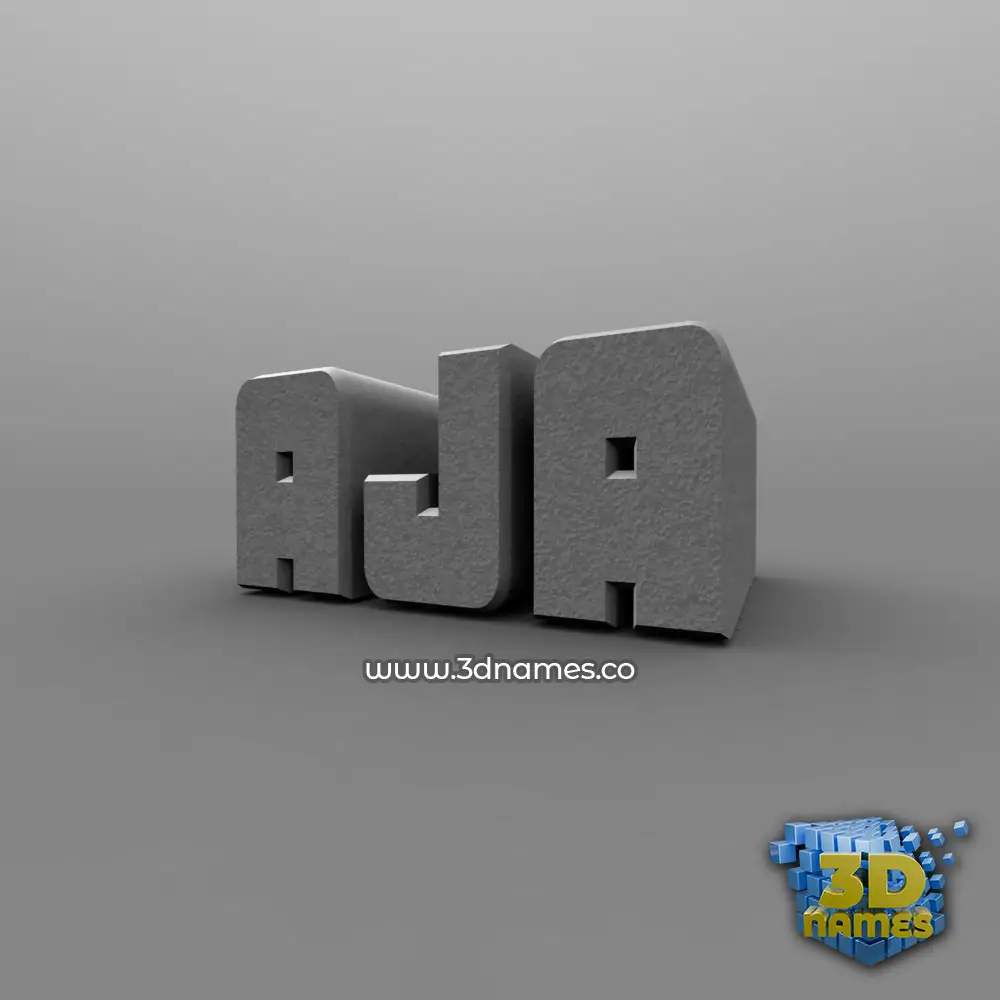 aja in Solid Grey style - 3D name wallpaper