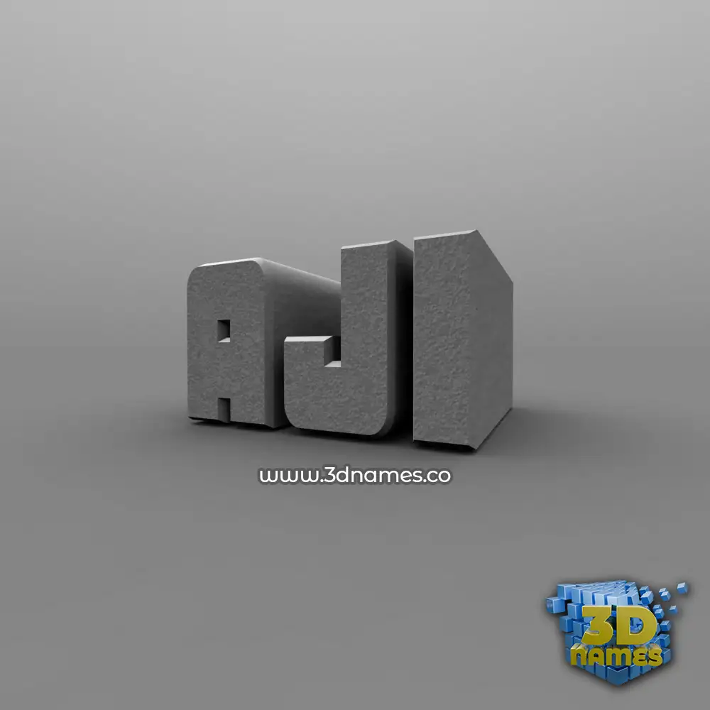 aji in Solid Grey style - 3D name wallpaper