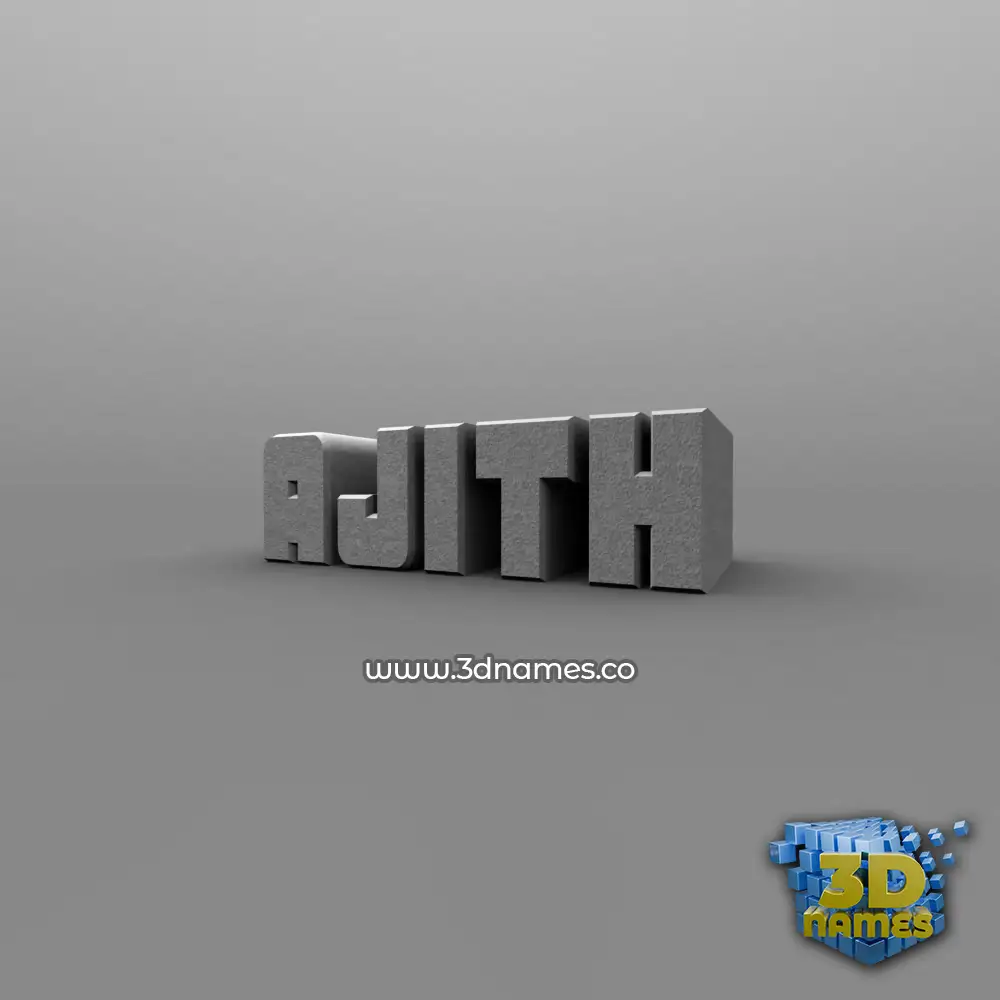 ajith in Solid Grey style - 3D name wallpaper