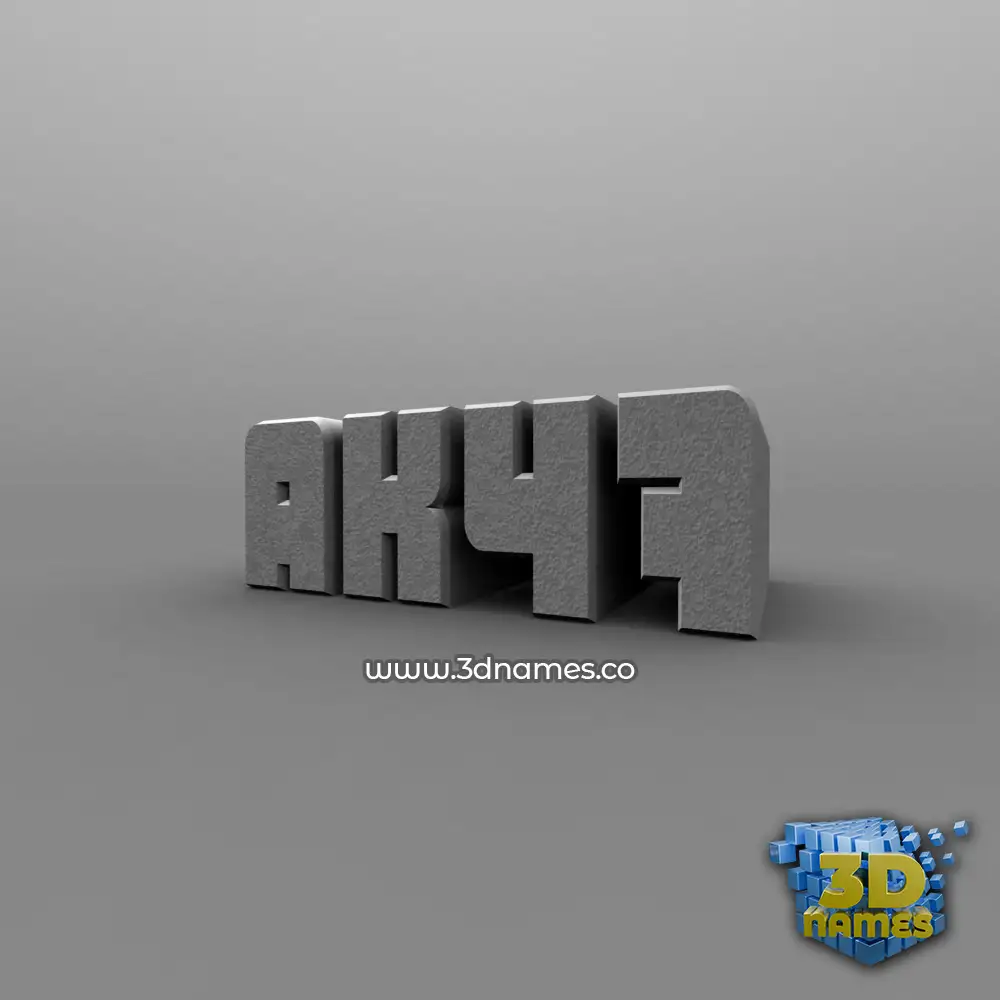 ak47 in Solid Grey style - 3D name wallpaper
