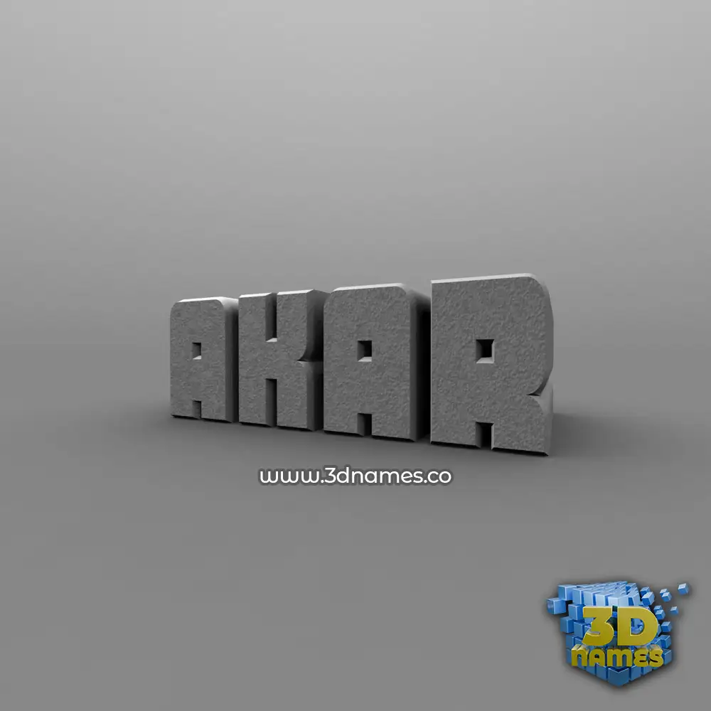 akar in Solid Grey style - 3D name wallpaper