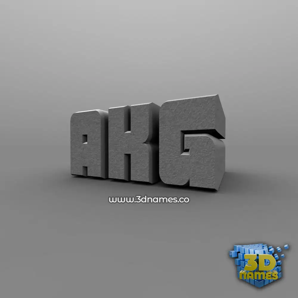 akg in Solid Grey style - 3D name wallpaper