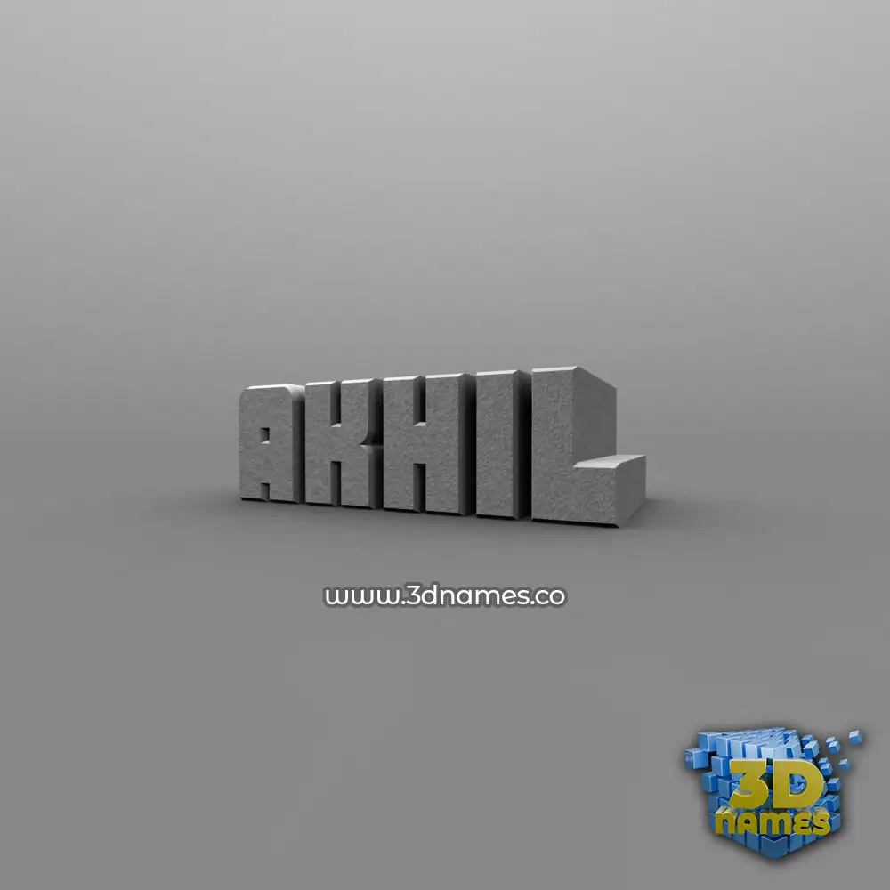 akhil in Solid Grey style - 3D name wallpaper