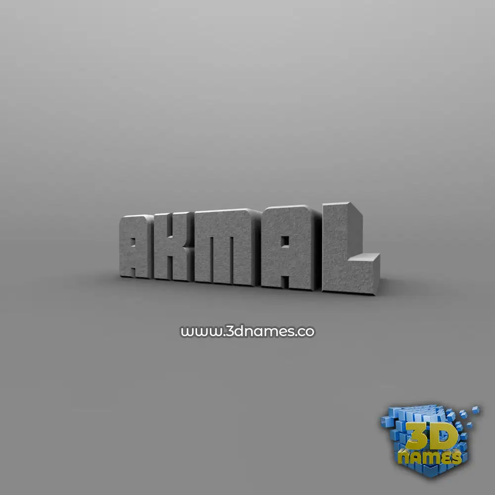 akmal in Solid Grey style - 3D name wallpaper