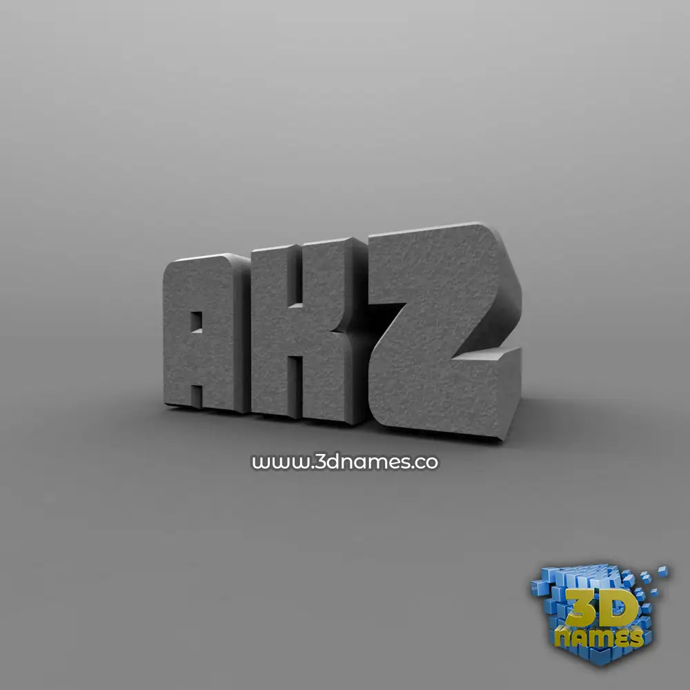 akz in Solid Grey style - 3D name wallpaper