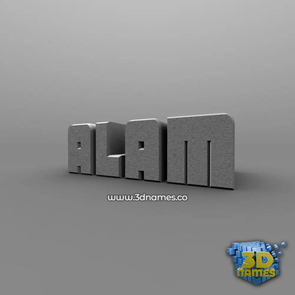 alam in Solid Grey style - 3D name wallpaper