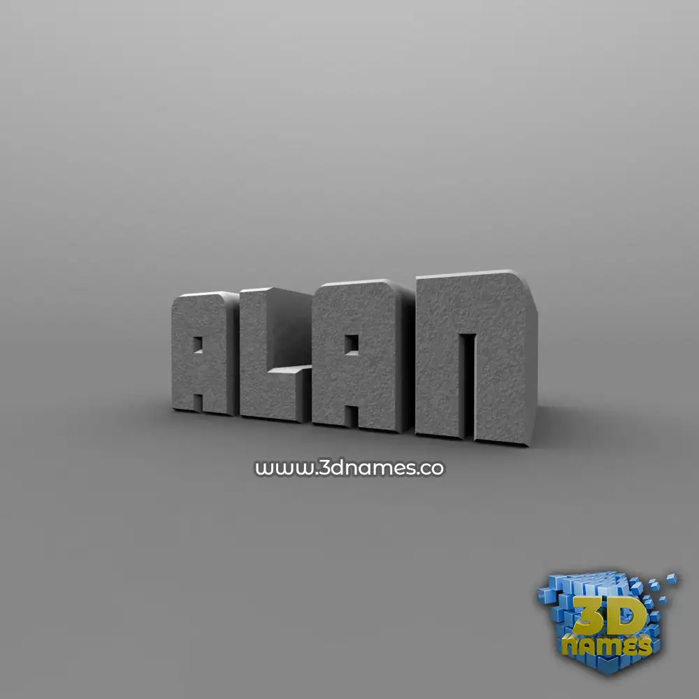 alan in Solid Grey style - 3D name wallpaper