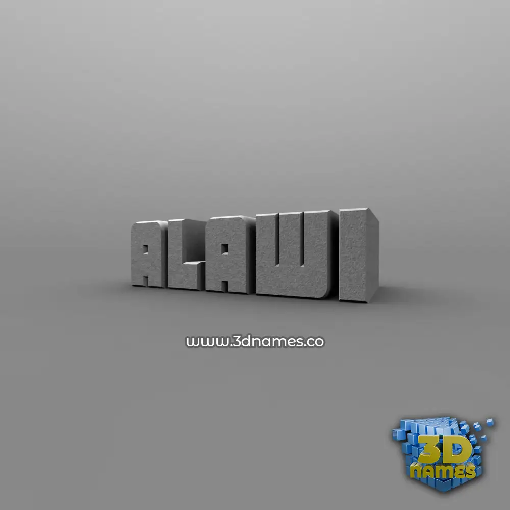 alawi in Solid Grey style - 3D name wallpaper